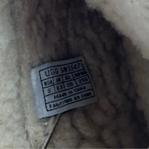 UGG 'Kiera' WOMEN's Tan Suede Shearling Lined Fringe Boho Knee-High Boots SIZE 8 - Picture 10 of 14